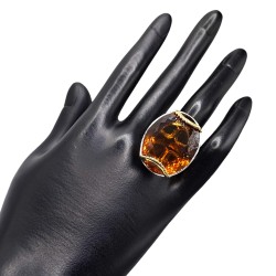Inel argint cu citrin 38ct- Madammi.ro