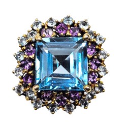 Inel argint cu topaz albastru - Madammi.ro