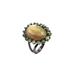 Inel argint cu safir si peridot - Madammi.ro