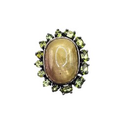Inel argint cu safir si peridot - Madammi.ro