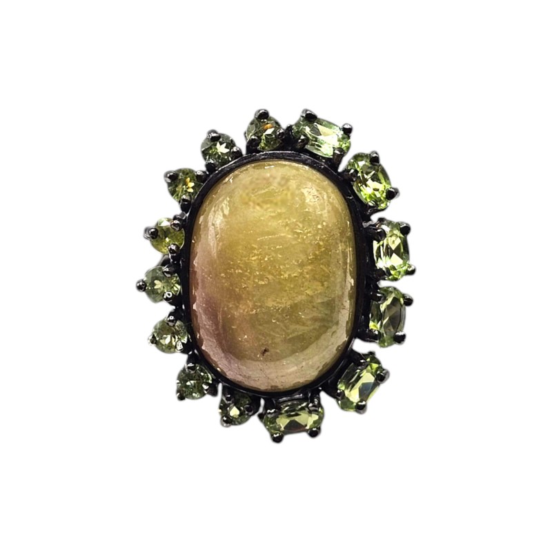 Inel argint cu safir si peridot - Madammi.ro