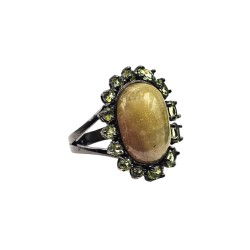 Inel argint cu safir si peridot - Madammi.ro