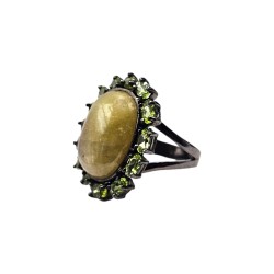 Inel argint cu safir si peridot - Madammi.ro