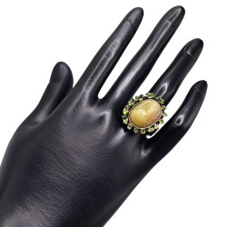 Inel argint cu safir si peridot - Madammi.ro