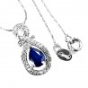 Colier din argint cu pandant cu montura de safir si cubic zirconia - Madammi.ro