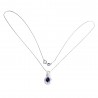 Colier din argint cu pandant cu montura de safir si cubic zirconia - Madammi.ro