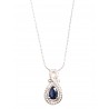 Colier din argint cu pandant cu montura de safir si cubic zirconia - Madammi.ro