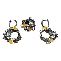 Set din argint cu topaz si peridot - Madammi.ro