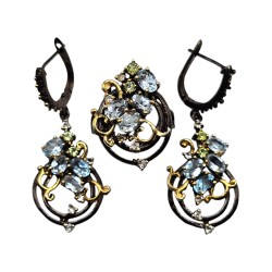 Set din argint cu topaz si peridot - Madammi.ro
