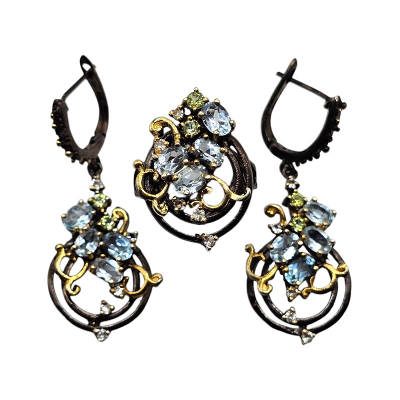 Set din argint cu topaz si peridot - Madammi.ro