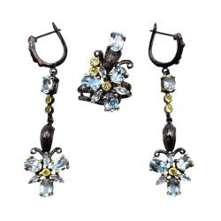 Set din argint cu topaz si peridot - Madammi.ro