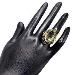 Inel din argint cu ametist verde 38ct - Madammi.ro
