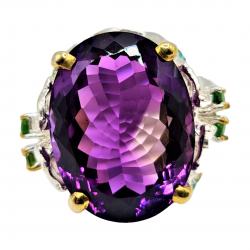Inel din argint cu ametist 30ct, granat, crom diopsid si cubic zirconia - Madammi.ro