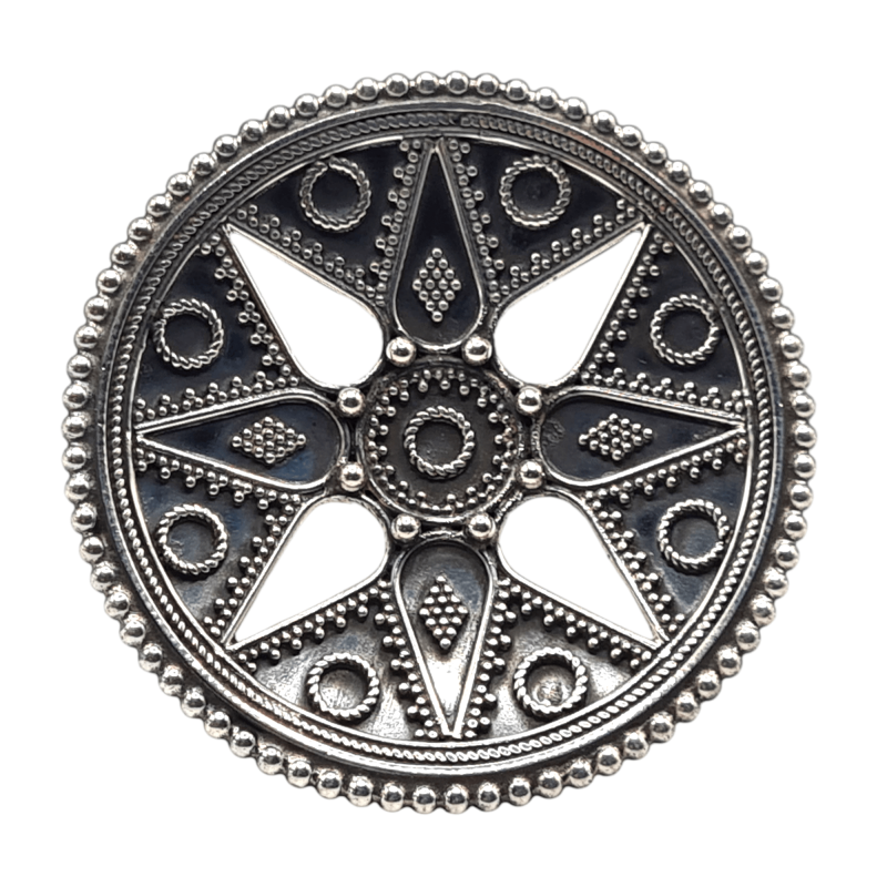 Inel masiv din argint cu aspect vintage - mandala- India-Madammi.ro