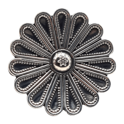 Inel masiv din argint cu aspect vintage - floare - India-Madammi.ro