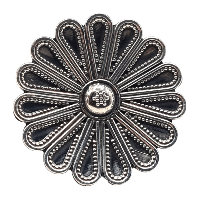 Inel masiv din argint cu aspect vintage - floare - India-Madammi.ro