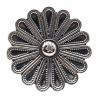 Inel masiv din argint cu aspect vintage - floare - India-Madammi.ro