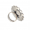 Inel masiv din argint cu aspect vintage - floare - India-Madammi.ro
