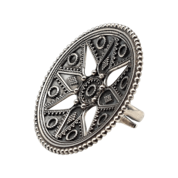 Inel din argint cu aspect vintage - mandala - India-Madammi.ro