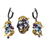 Set din argint cu topaz, turmalina, spinel si rodolit - Madammi.ro