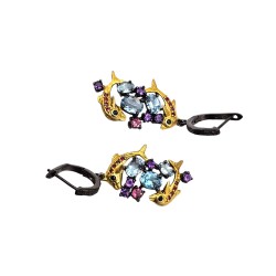 Set din argint cu topaz, turmalina, spinel si rodolit - Madammi.ro