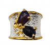 Inel argint cu opal negru si topaz - Madammi.ro