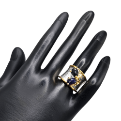 Inel argint cu opal negru si topaz - Madammi.ro