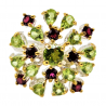 Inel din argint cu peridot si rodolit - floral -Madammi.ro
