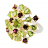 Inel din argint cu peridot si rodolit - floral -Madammi.ro