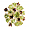 Inel din argint cu peridot si rodolit - floral -Madammi.ro