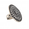 Inel masiv din argint cu aspect vintage - mandala - India-Madammi.ro