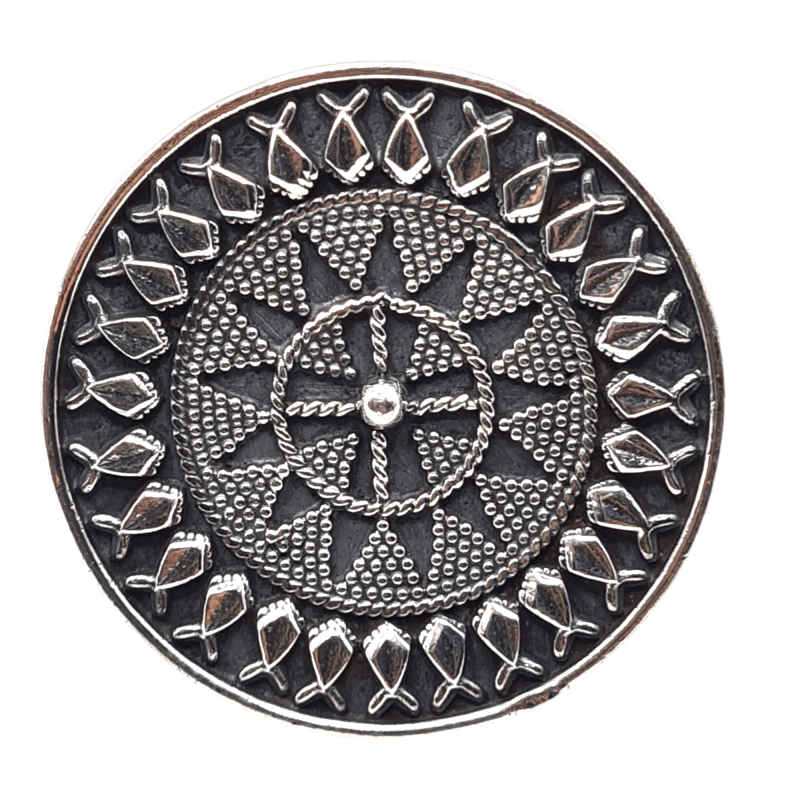 Inel masiv din argint cu aspect vintage - mandala - India-Madammi.ro