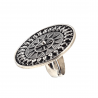 Inel masiv din argint cu aspect vintage - mandala - India-Madammi.ro