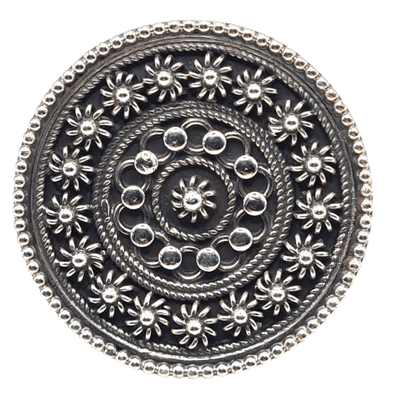 Inel masiv din argint cu aspect vintage - mandala - India-Madammi.ro