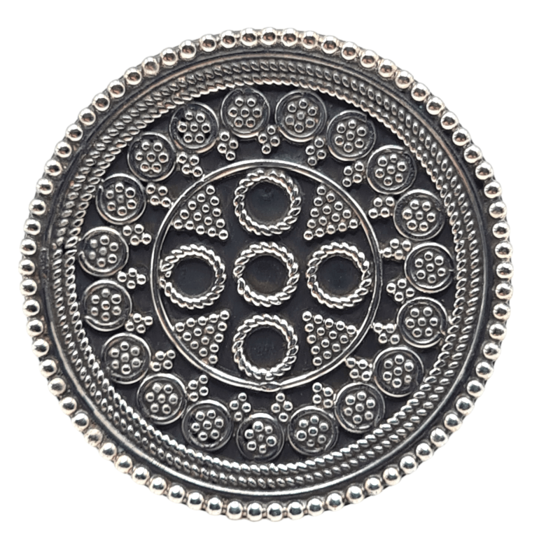 Inel masiv din argint cu aspect vintage - mandala - India - Madammi.ro