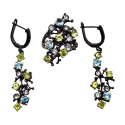 Set din argint cu topaz si peridot - Madammi.ro