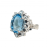 Inel argint cu topaz albastru 28ct si safir - Madammi.ro