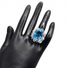 Inel argint cu topaz albastru 28ct si safir - Madammi.ro