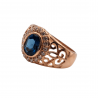 Inel din argint cu blue topaz si cz - model marchiza - Madammi.ro