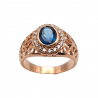 Inel din argint cu blue topaz si cz - model marchiza - Madammi.ro