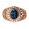 Inel din argint cu blue topaz si cz - model marchiza - Madammi.ro
