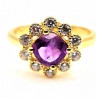 Inel din argint cu ametist si cubic zirconia-floare-Madammi.ro