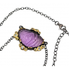 Colier din argint cu pandant cu ametist gravat, safir si blue topaz - inima - Madammi.ro