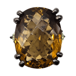 Inel din argint cu citrin 28ct si peridot - Madammi.ro