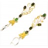 Cercei din argint cu montura de opal negru, peridot si cubic zirconia- fluturi