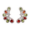 Cercei argint cu opal, peridot si zircon - Madammi.ro