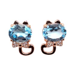 Cercei argint cu topaz si zircon - Madammi.ro