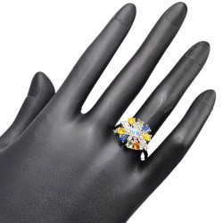 Inel argint cu opal si safir - Madammi.ro