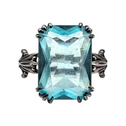 Inel argint cu cubic zirconia albastru - Madammi.ro