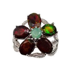 Inel argint cu black opal - Madammi.ro